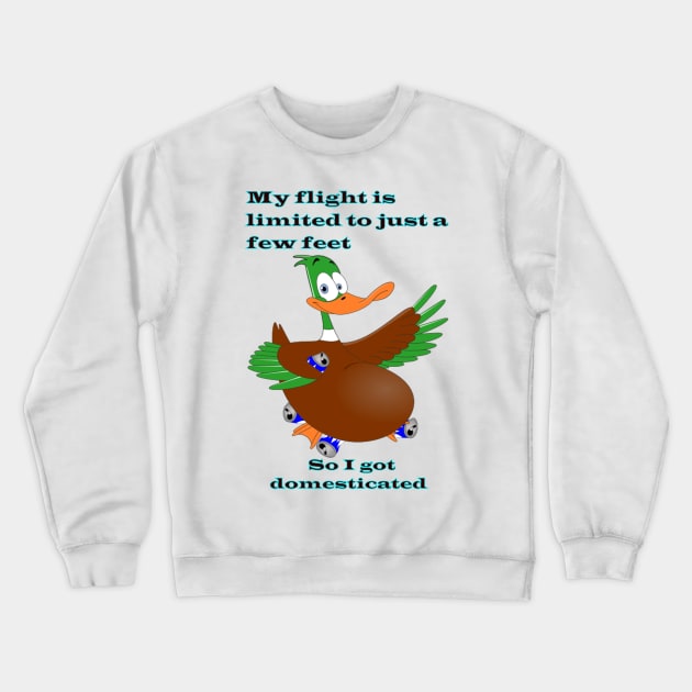 Humor Duck Cartoon Crewneck Sweatshirt by Ruggeri Collection